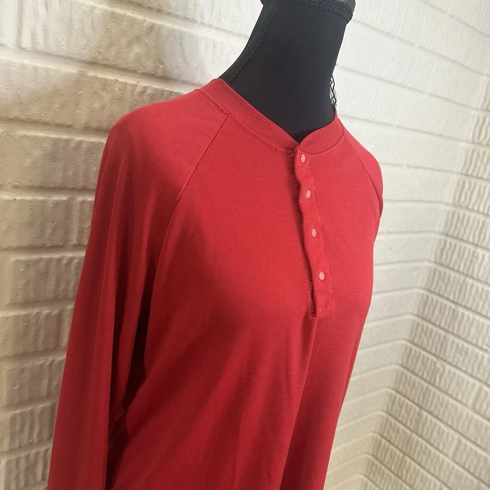 Patagonia Capilene Henley Shirt Mens Large Red Long Sleeve Vintage Made in USA